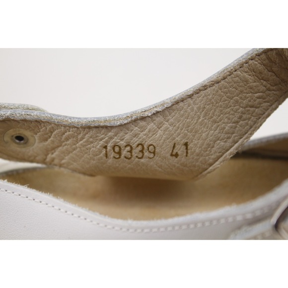 Vintage Rott Hautnah Closed Toe White Sandals Clogs Made In Germany EU Size 41 - Picture 7 of 8